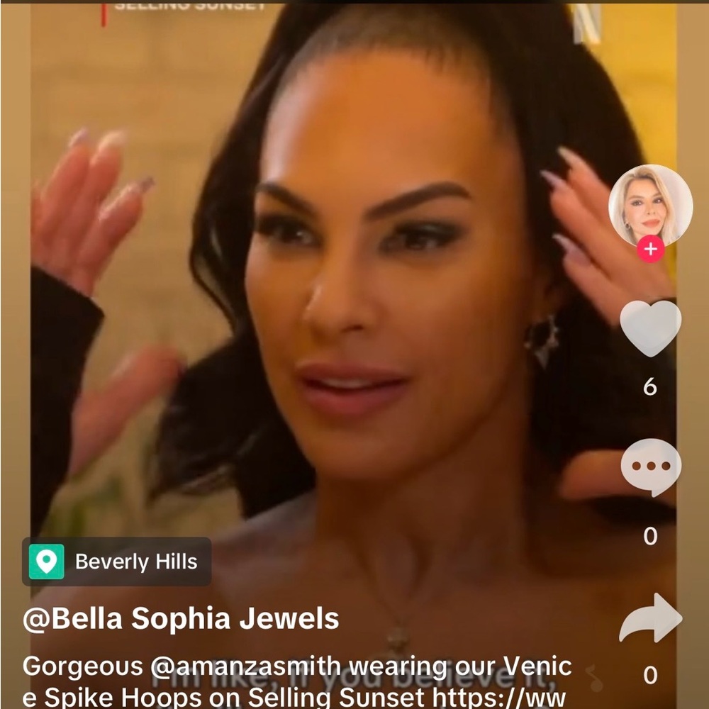 Bella Sophia Jewels Venice Spike Hoop Earrings